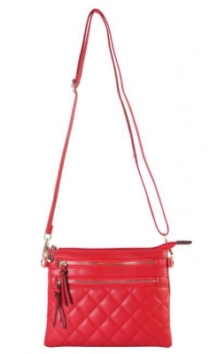 Quilted Crossbody Messenger Bag CC6052 39987 Red